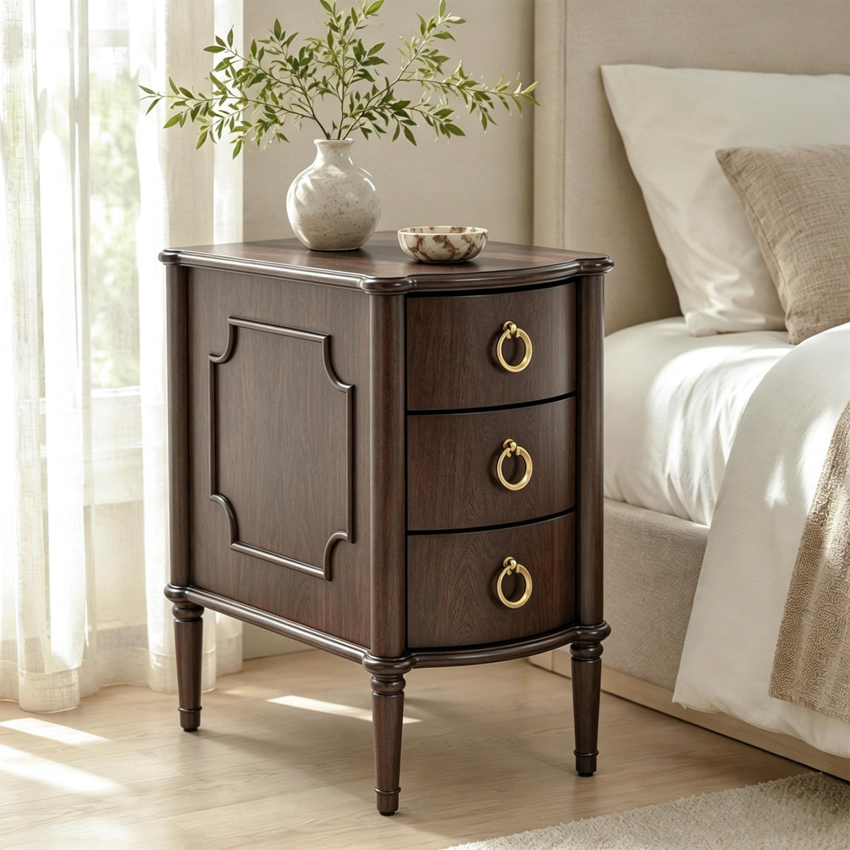 Narrow Wood Nightstands Set of 2 N68261