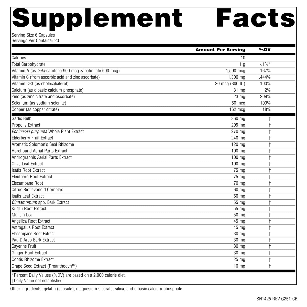 120 Capsules Immune Support H320