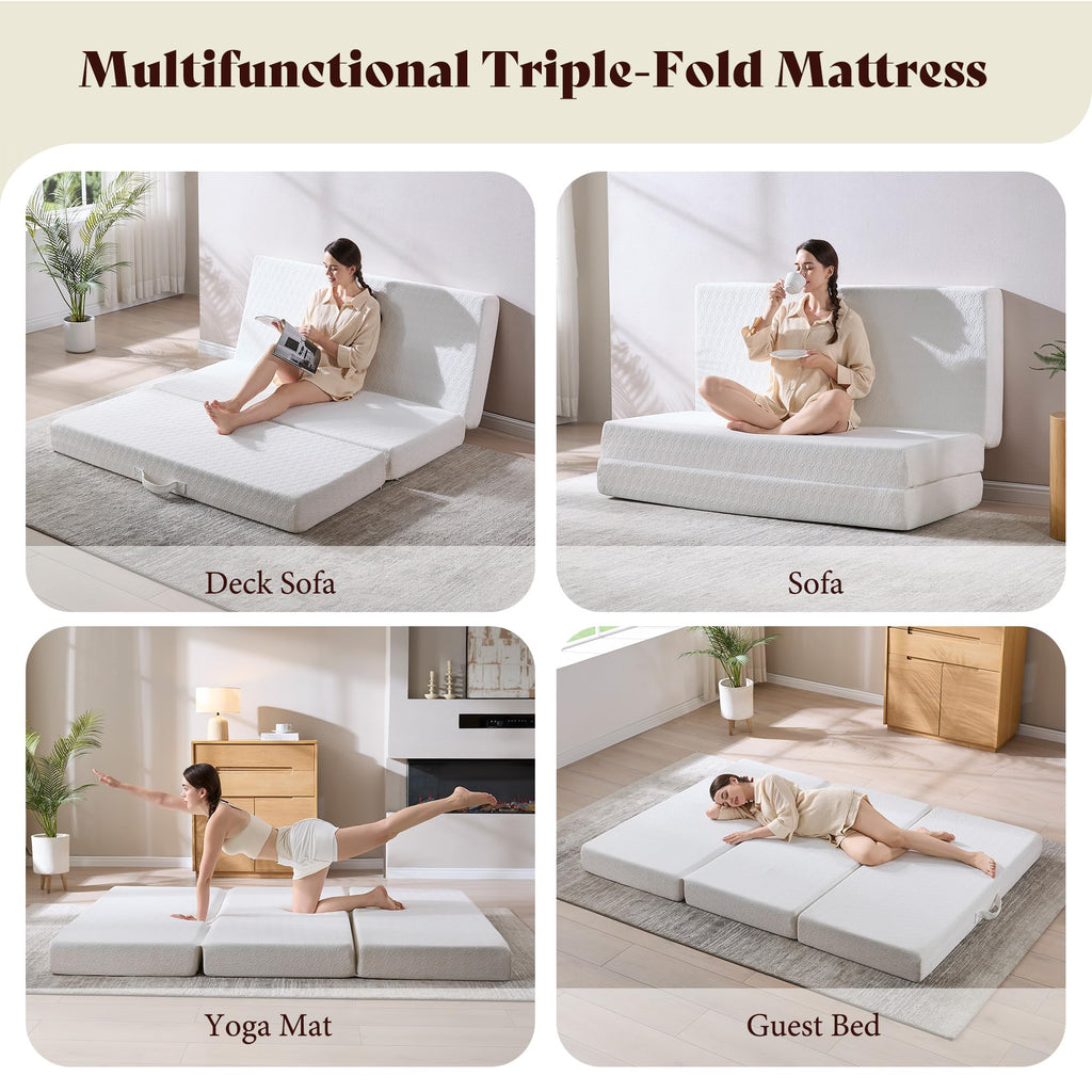 Queen Tri-Fold Memory Foam Mattress I26492