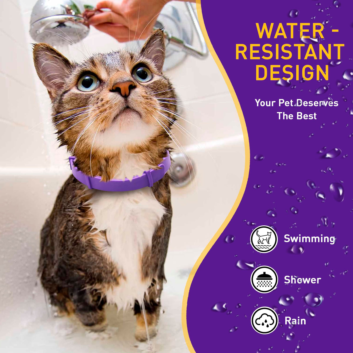 4 Pack Adjustable Water Resistant Calming Collar for Cats B190