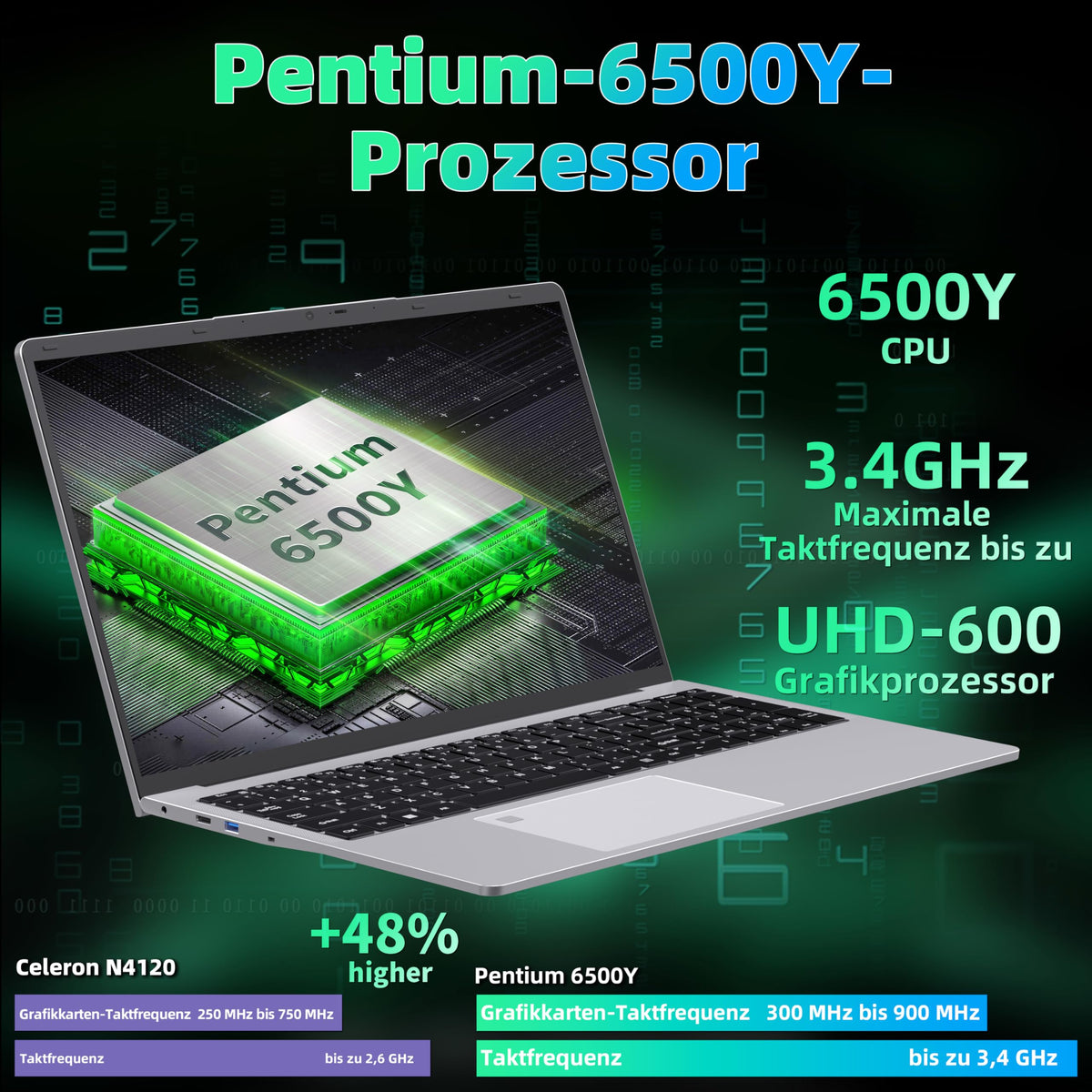 17.3" FHD IPS Business Laptop Computer, Silver V562726