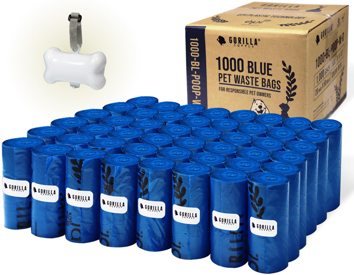 1000 Count Dog Poop Waste Bags with Dispenser M8428