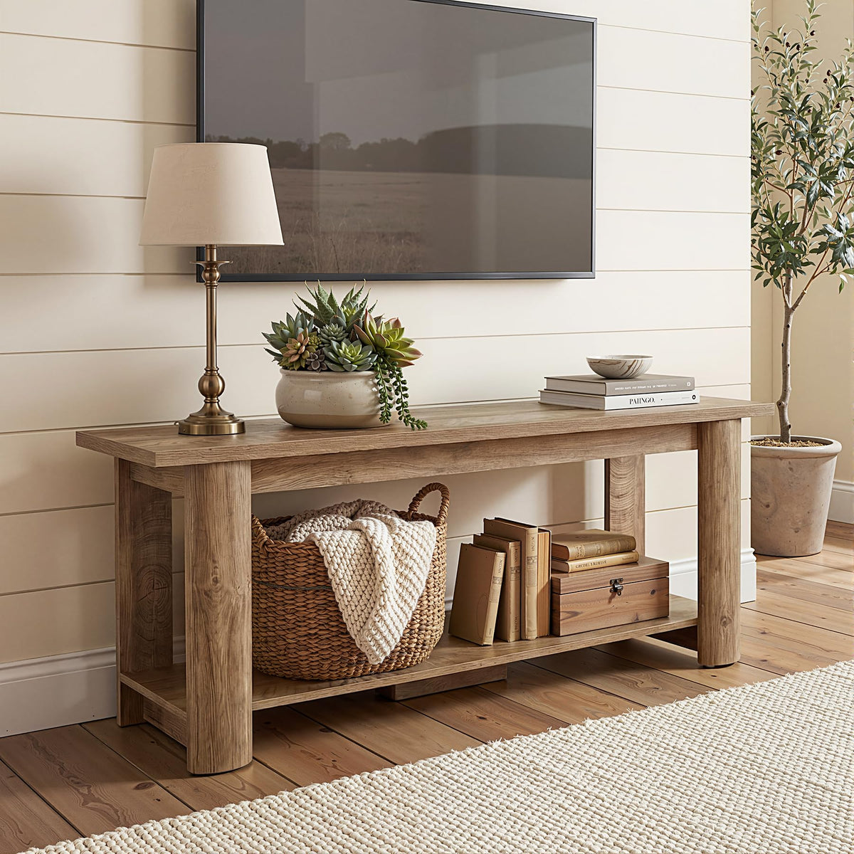 65 Inch Rustic Brown TV Stand U921613