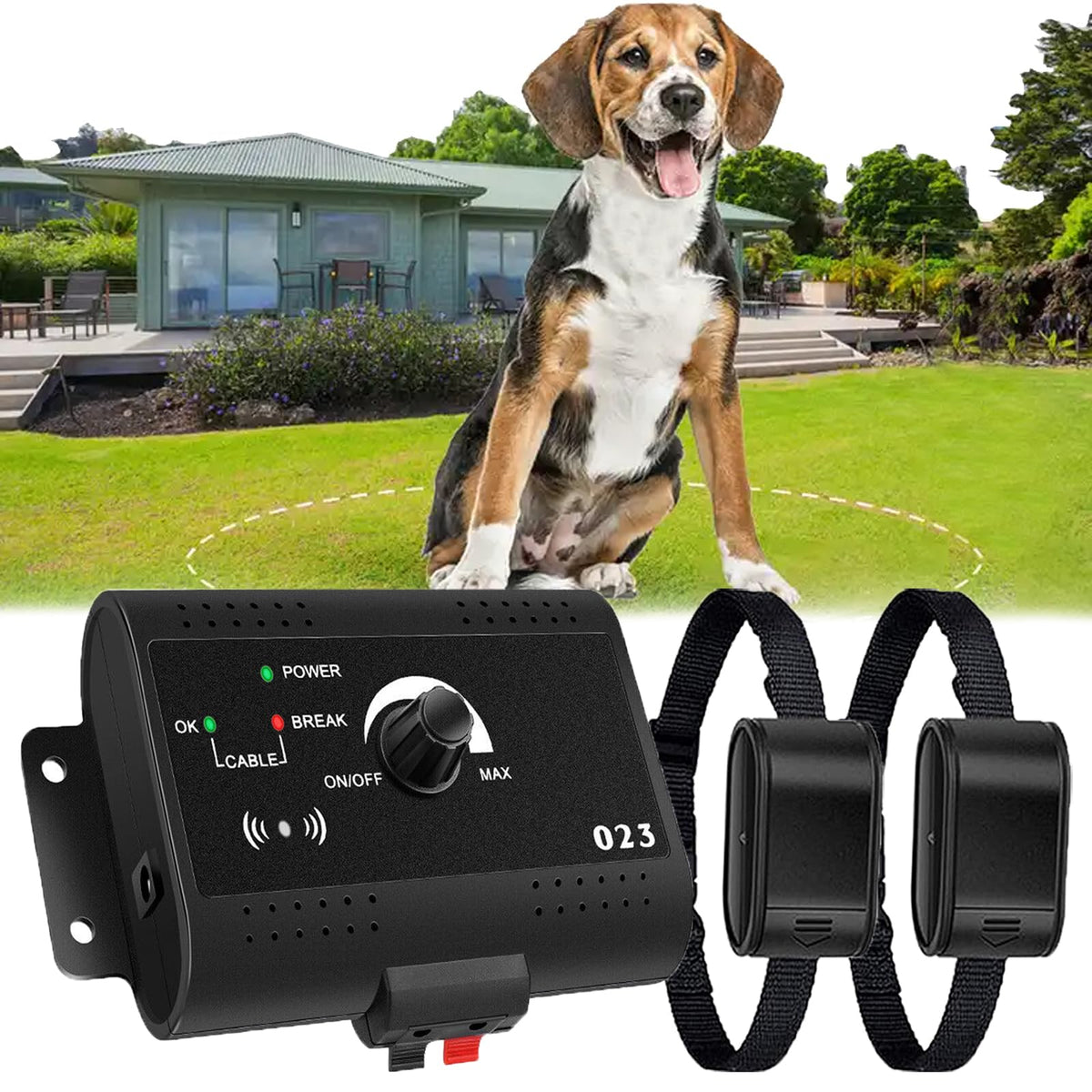 Electronic Dog Fence & Training Collar, 1/2 Acre Waterproof T9687