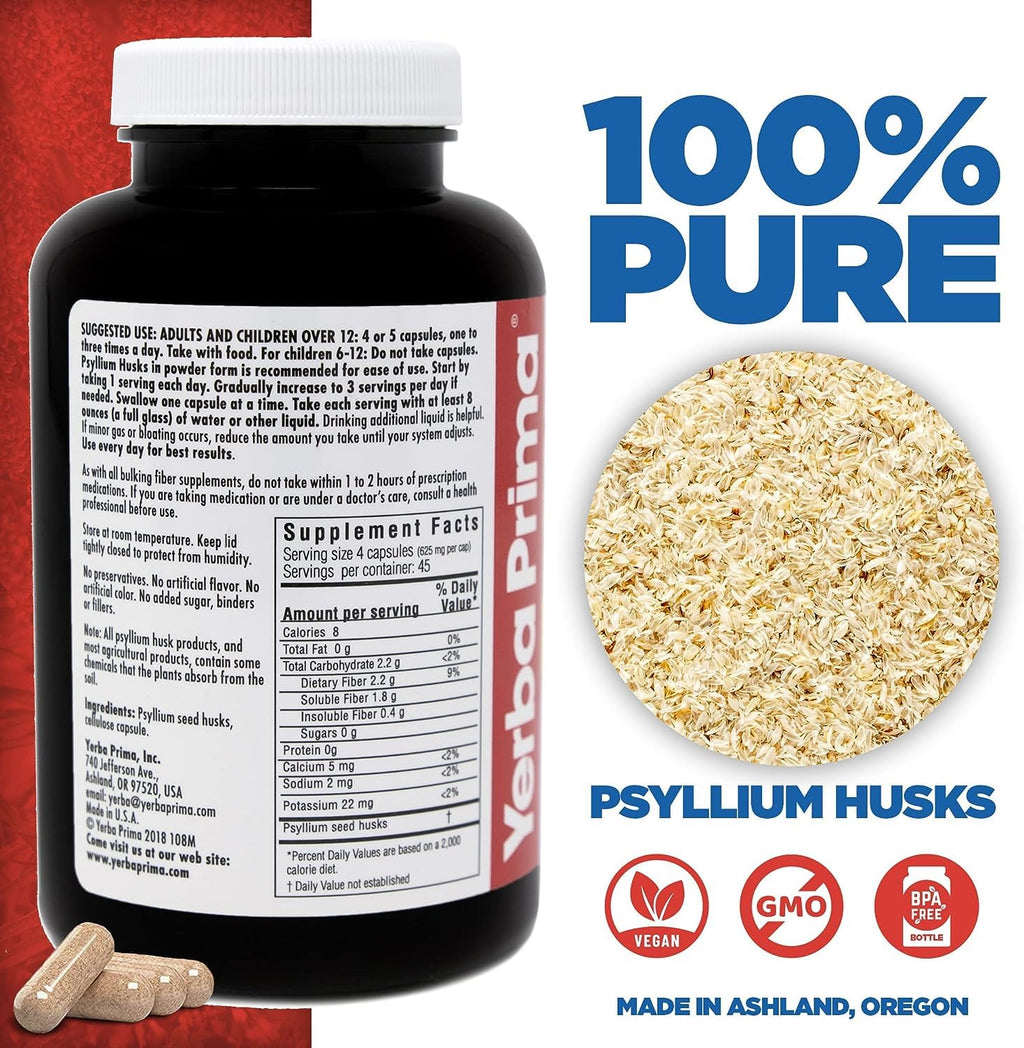 Psyllium Husks 180 Veg Caps E837735