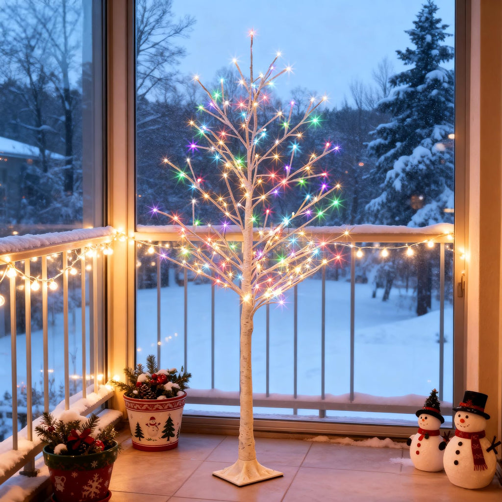 Multicolor Lighted Birch Tree 6FT R2082