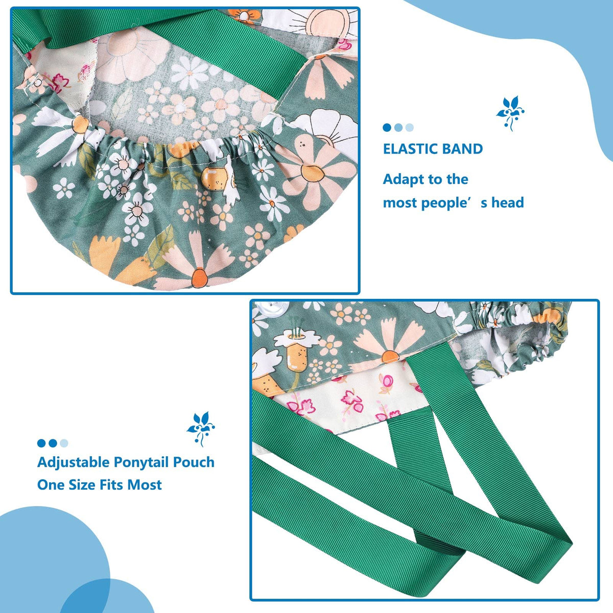 30 Pcs Scrub Caps with Buttons and Ribbon B68096