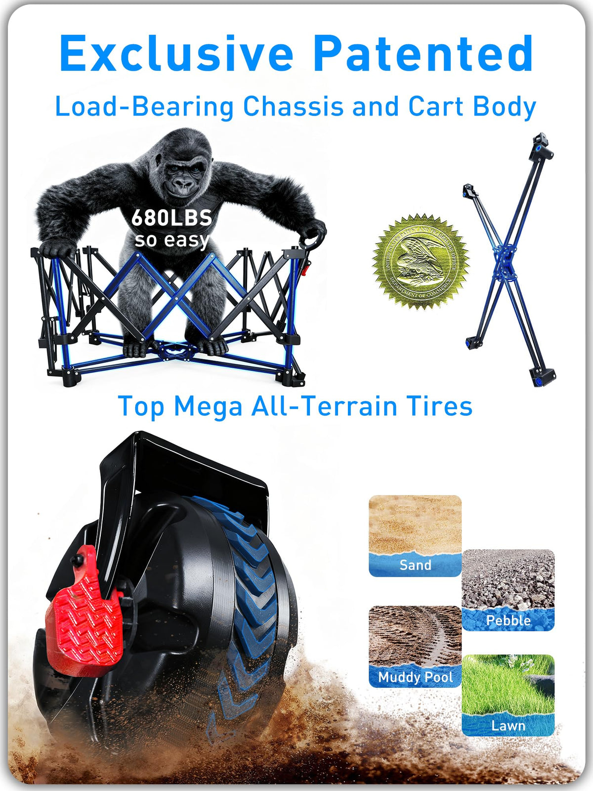 700L Double Tabletop Wagon with Big Wheel O923377