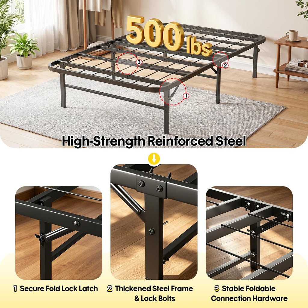 Twin Metal Bed Frame with 6 Legs V6999