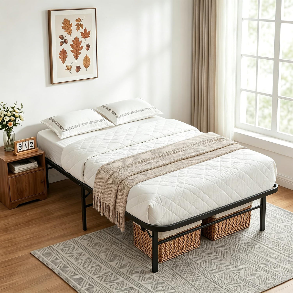 Twin Metal Bed Frame with 6 Legs V6999