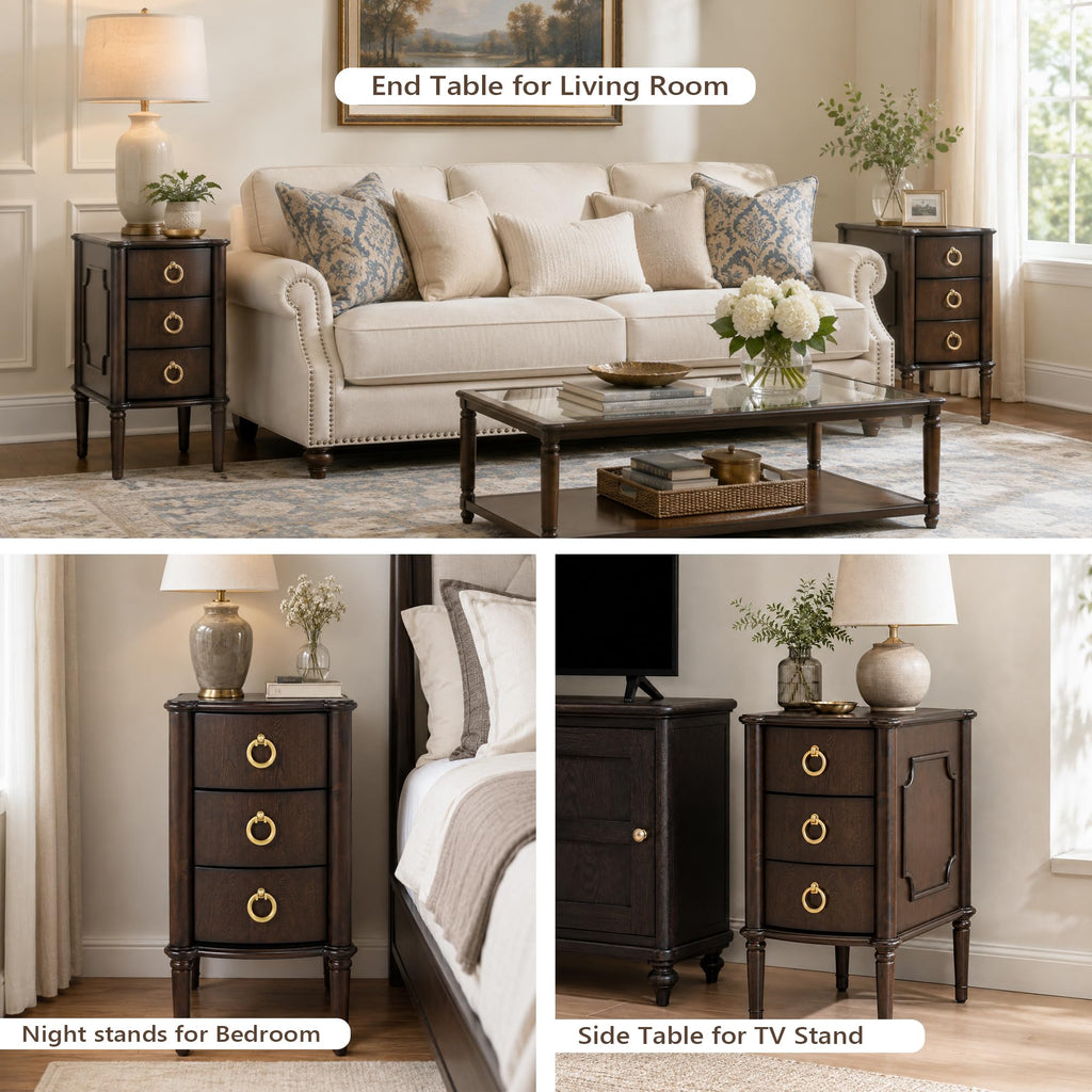 Narrow Wood Nightstands Set of 2 N68261