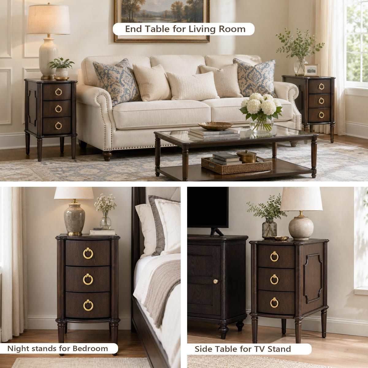 Narrow Wood Nightstands Set of 2 N68261