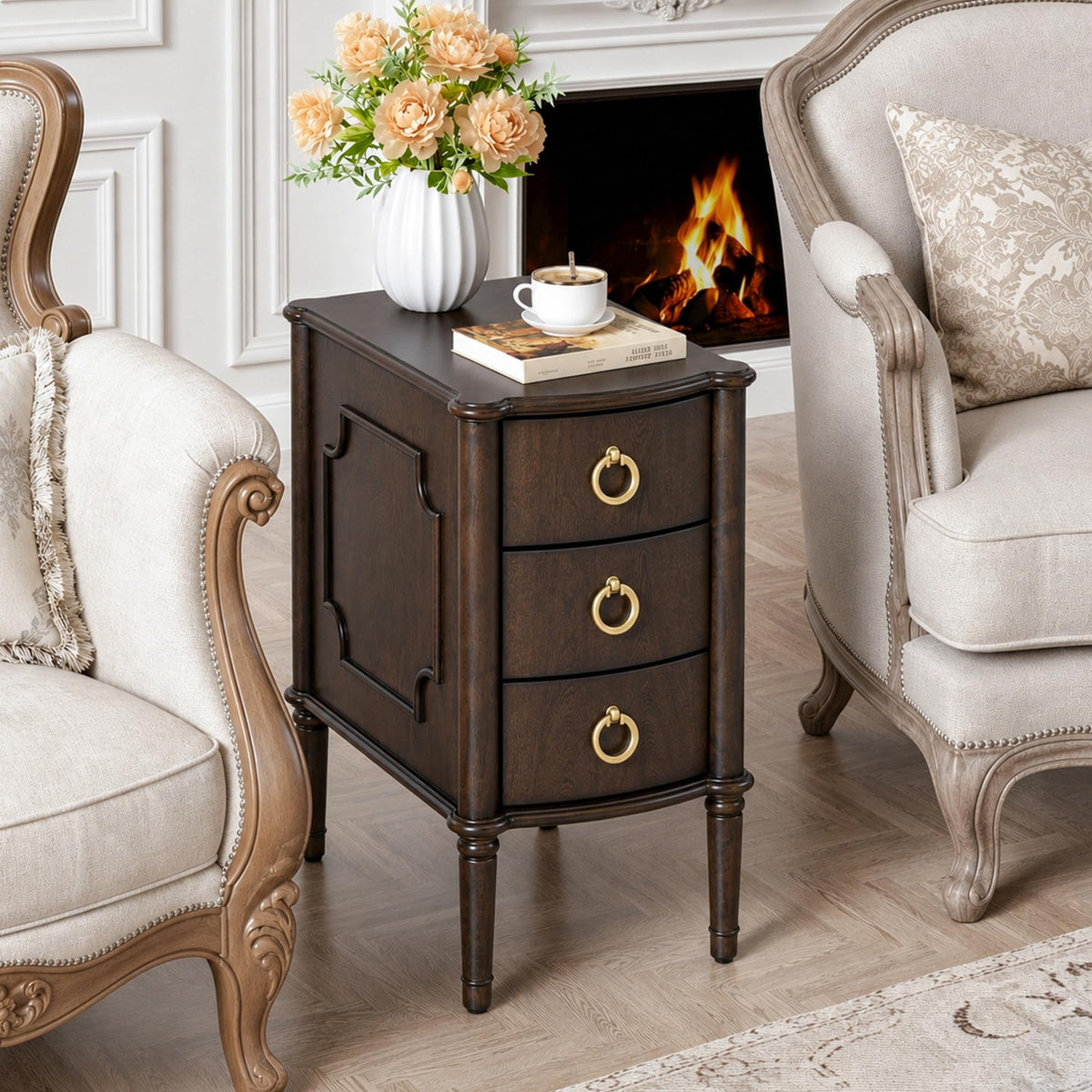 Narrow Wood Nightstands Set of 2 N68261