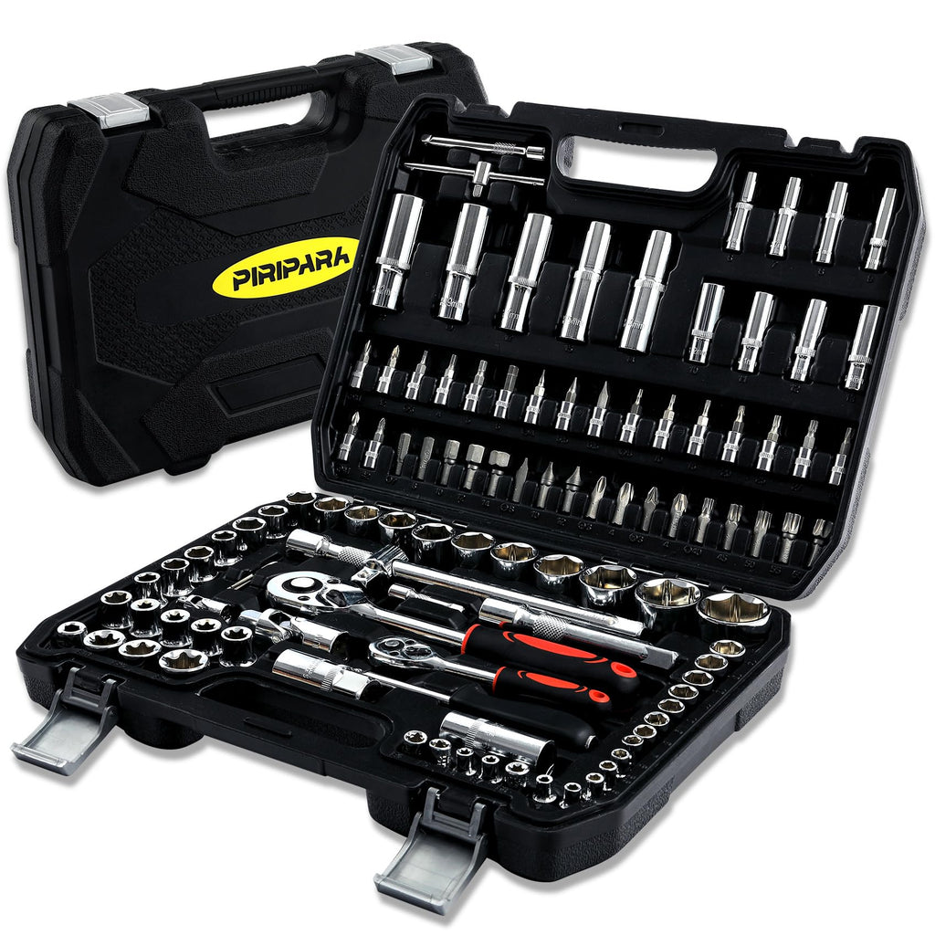 108 Piece Mechanics Tool Set Metric and Standard 1/4" & 1/2" Socket Set L551587