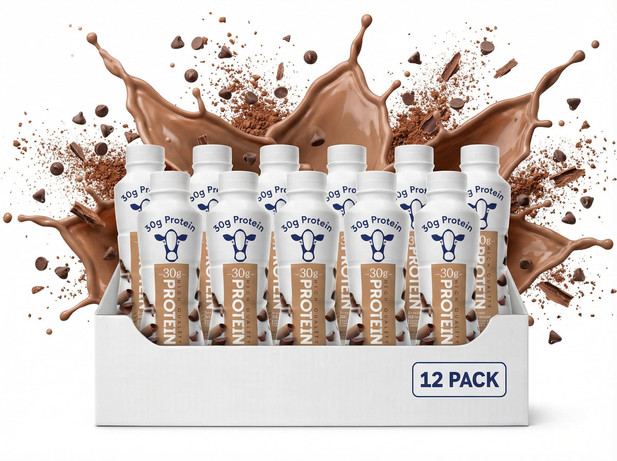 High Protein Chocolate Nutrition Shake, 30g Protein, 2g Sugar, 12 Pack H9047