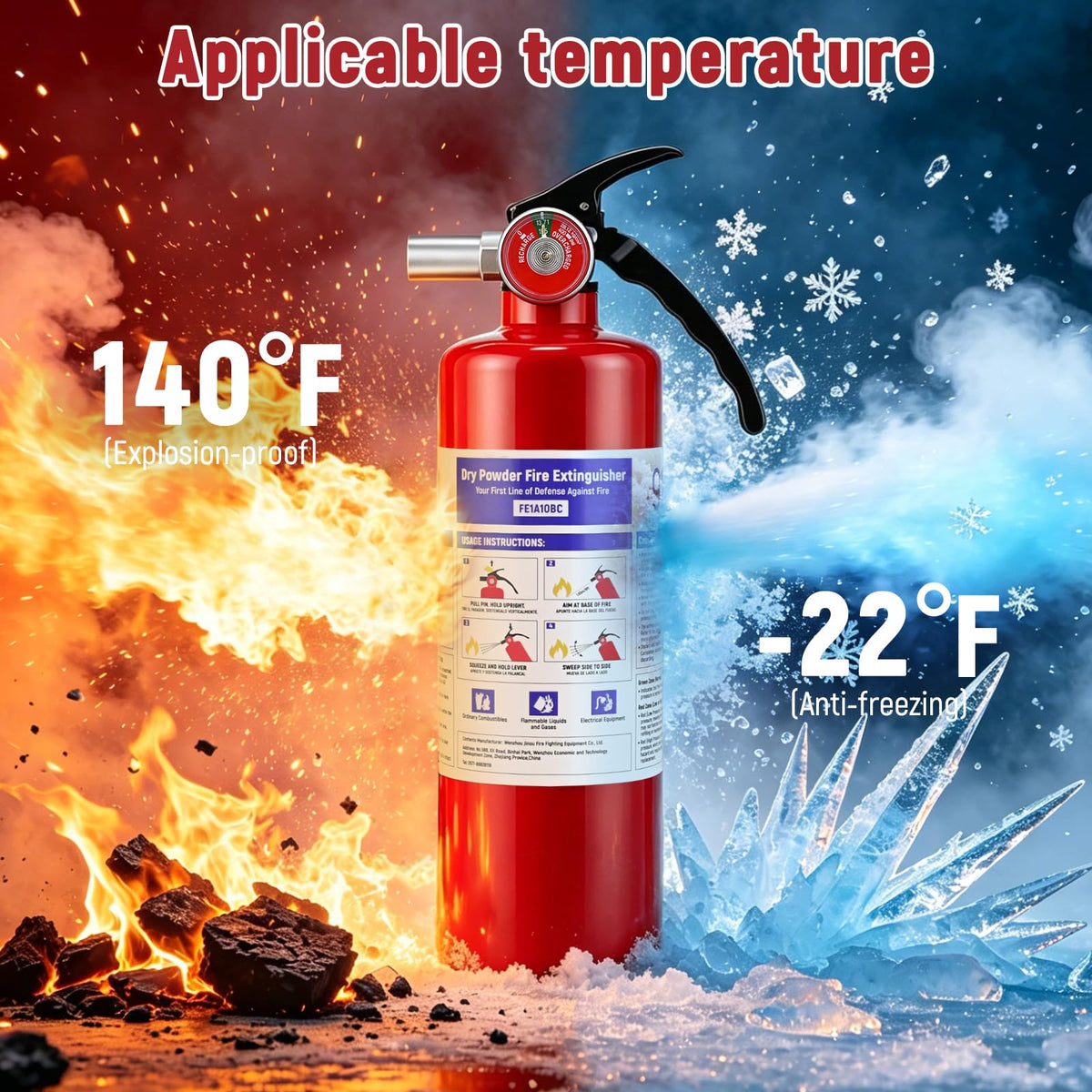 2 Pack 2.5LB ABC Dry Powder Fire Extinguisher J460835