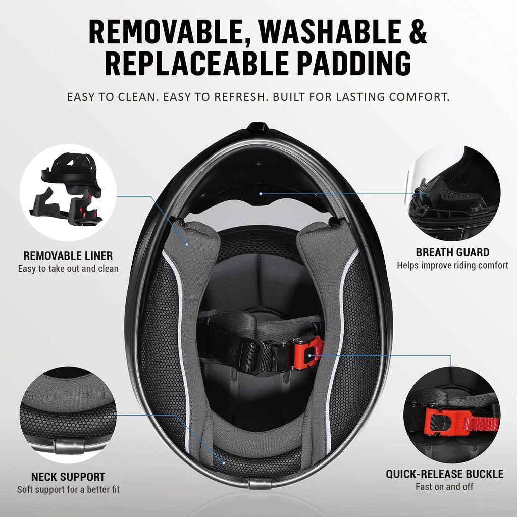 Kids Full Face Motorcycle Helmet DOT Approved Y6580