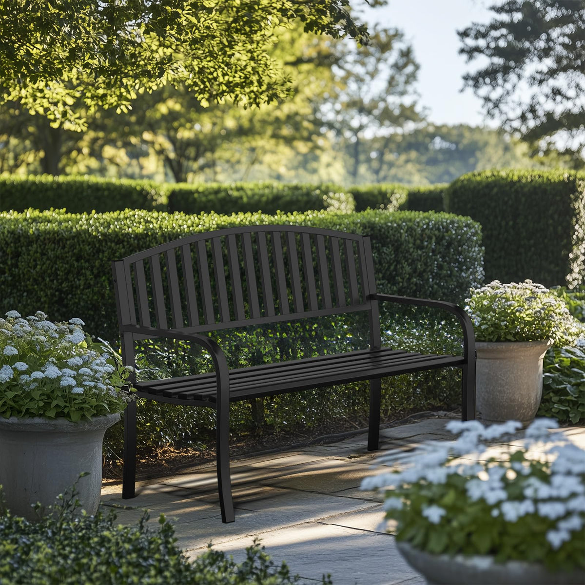 50" Weatherproof Metal Outdoor Bench C934