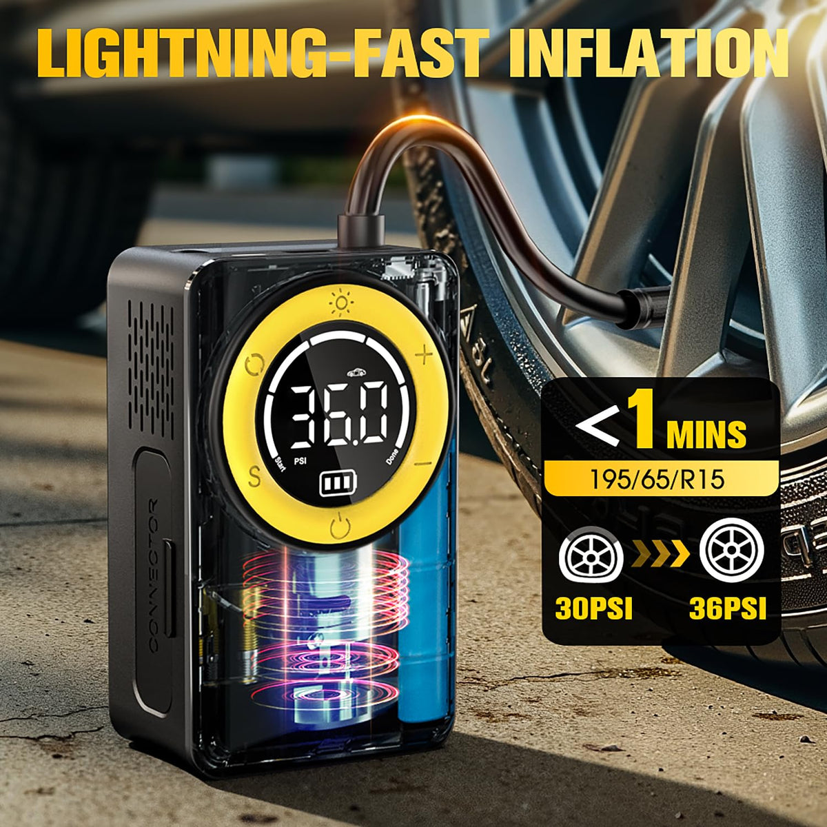Portable Air Compressor 150PSI Digital Tire Inflator N50166