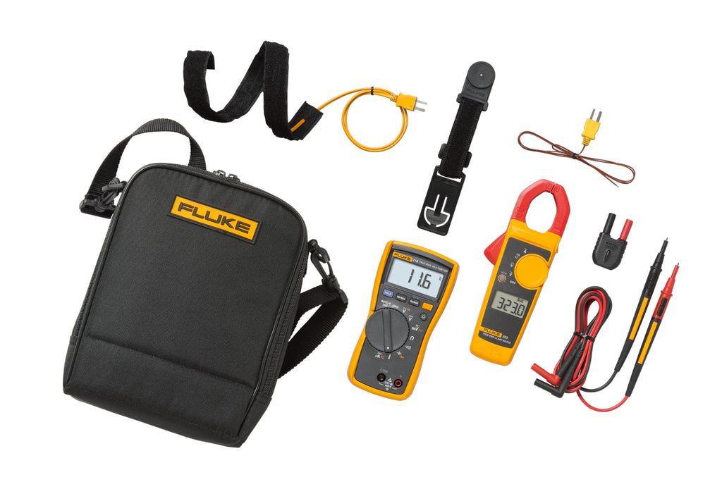 Multimeter and Clamp Meter Combo Kit with Test Leads and Carrying Case O1128