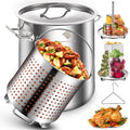 40QT Stainless Steel Stockpot with Basket T1465