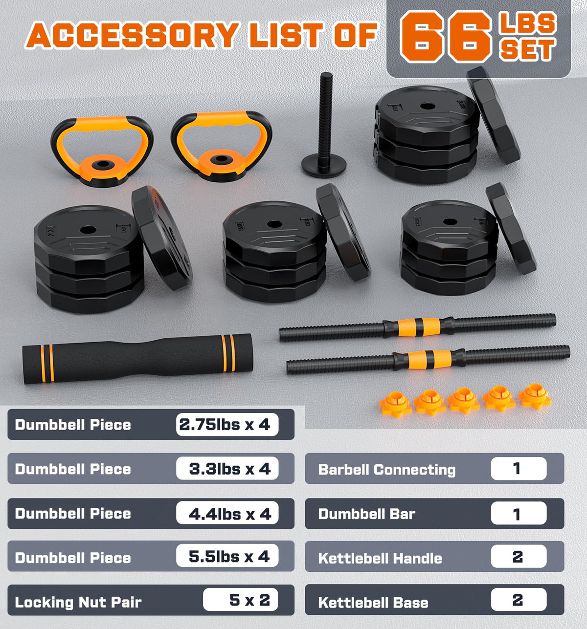 Adjustable Dumbbell Set with Connector D327