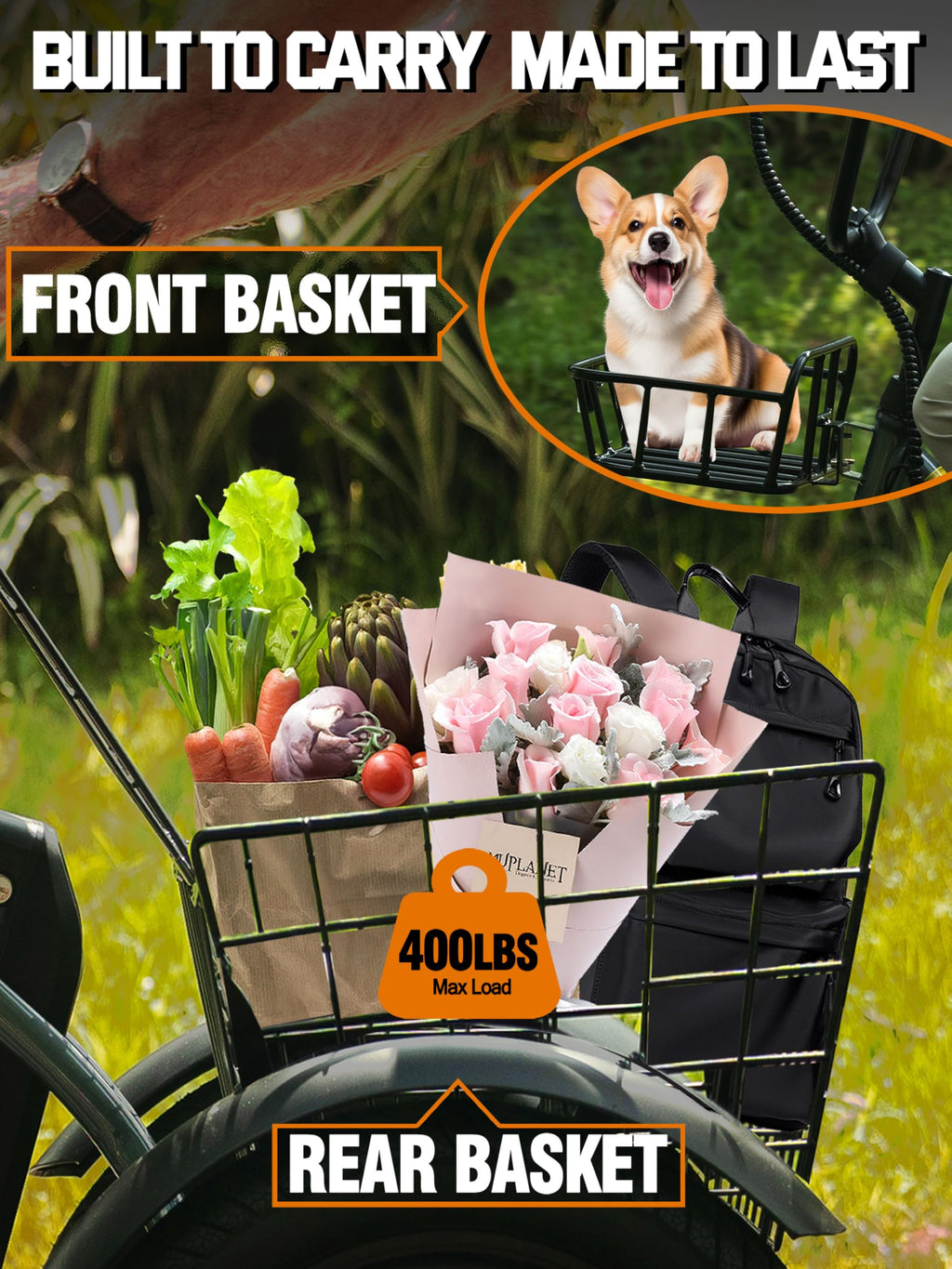 Folding 1200W Fat Tire Electric Trike with Removable Battery L691