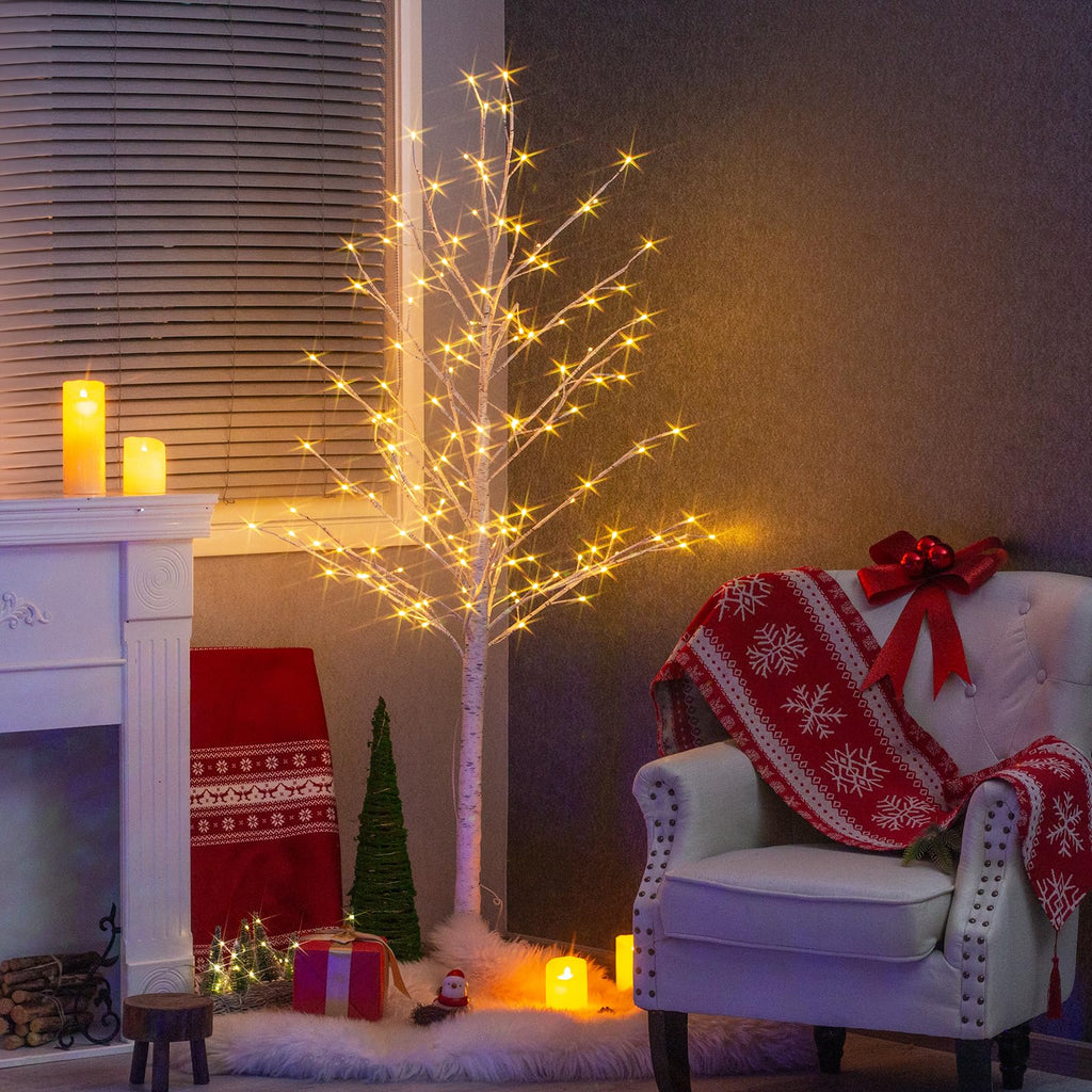 Multicolor Lighted Birch Tree 6FT R2082
