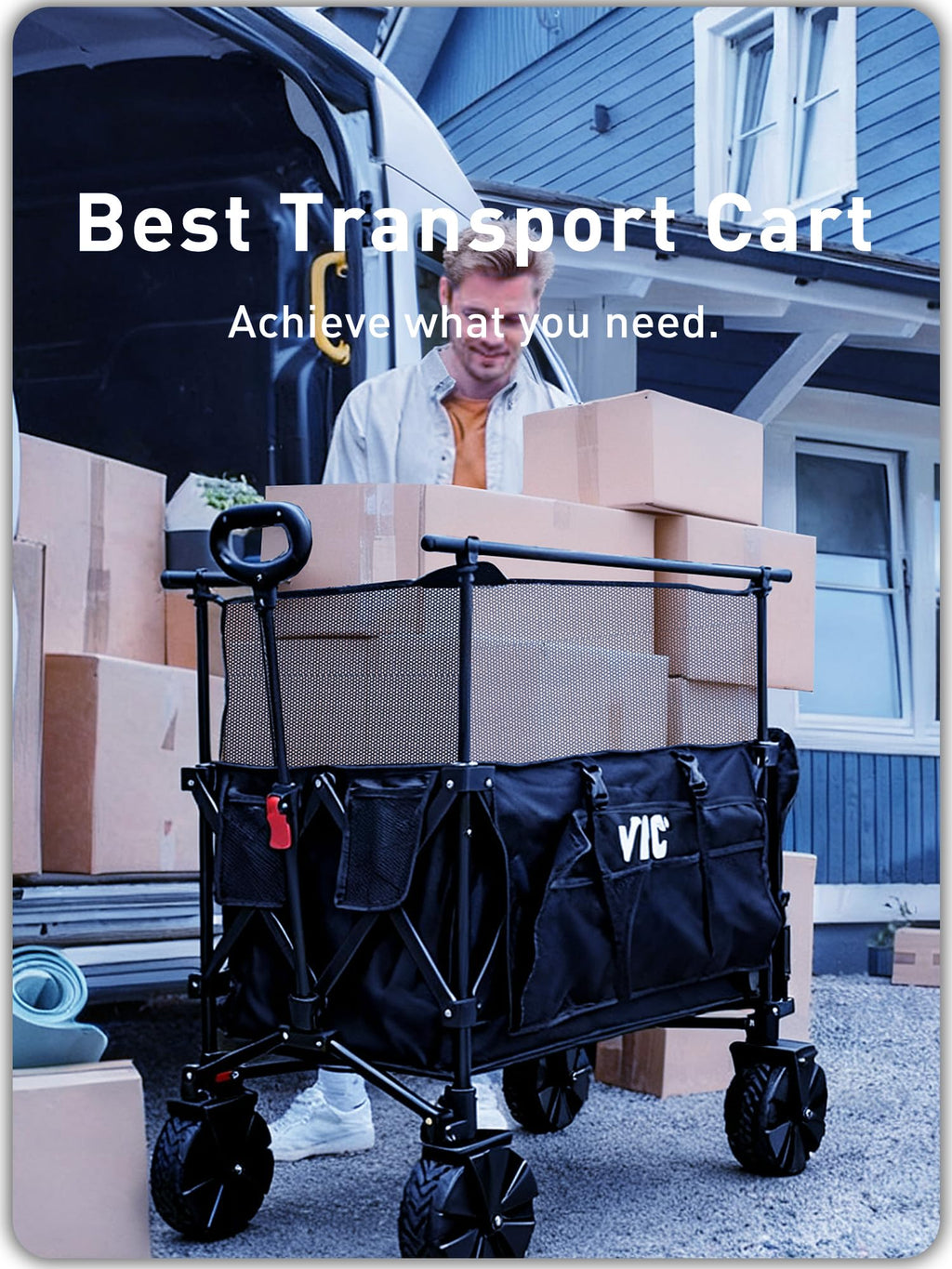 700L Double Tabletop Wagon with Big Wheel O923377