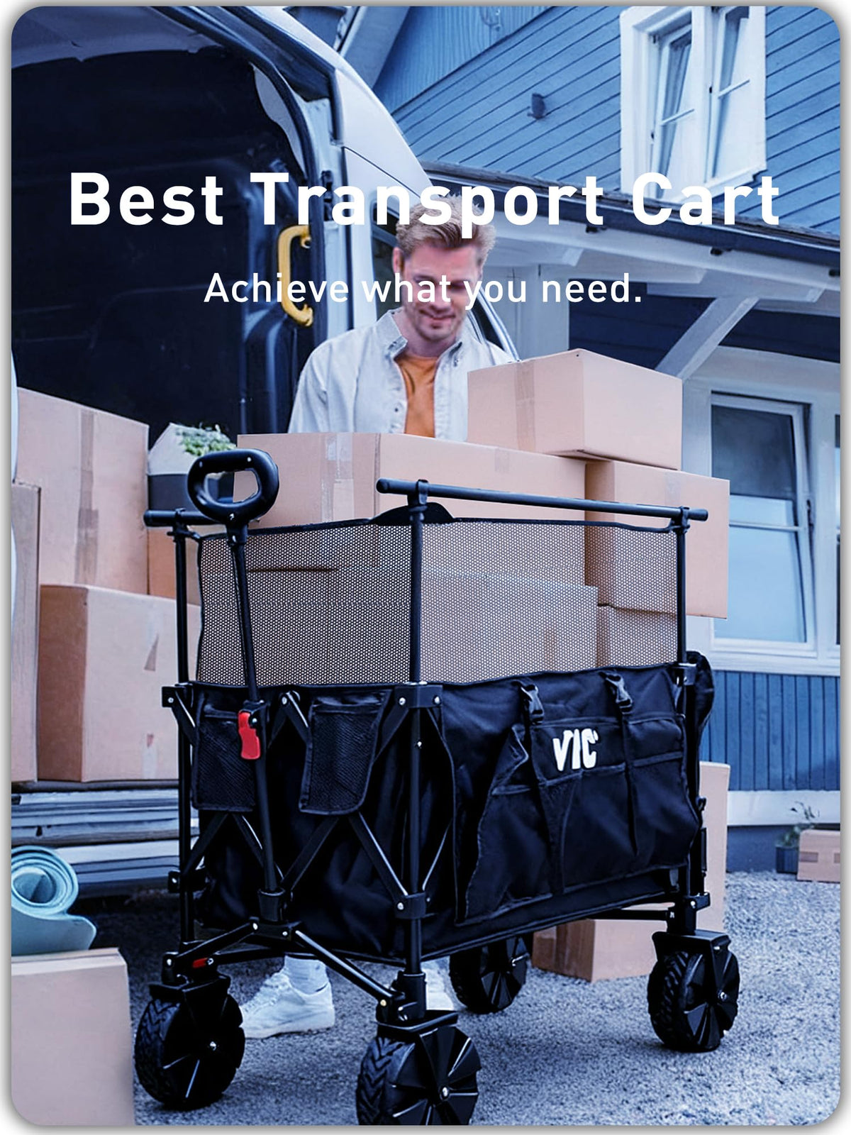 700L Double Tabletop Wagon with Big Wheel O923377