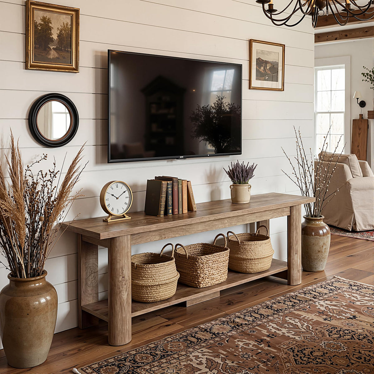 65 Inch Rustic Brown TV Stand U921613