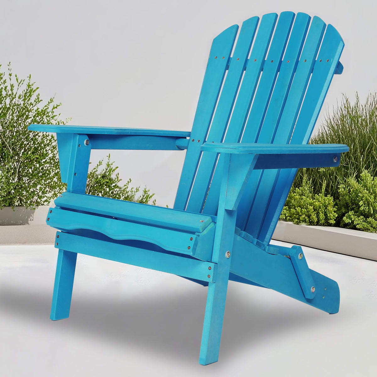 Wooden Folding Adirondack Chair Set of 2 Solid Cedar X95670