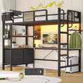 Twin Loft Bed with Desk and 5 Storage Drawers Q234213