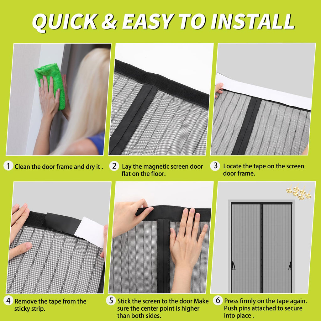 Magnetic Screen Door 36 x 82 in Mesh Curtain Y922