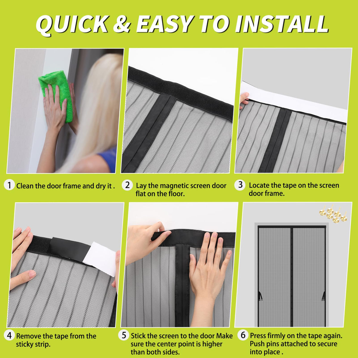 Magnetic Screen Door 36 x 82 in Mesh Curtain Y922