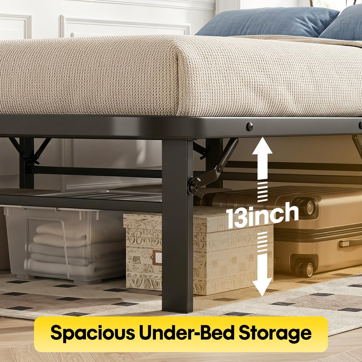 Twin Metal Bed Frame with 6 Legs V6999