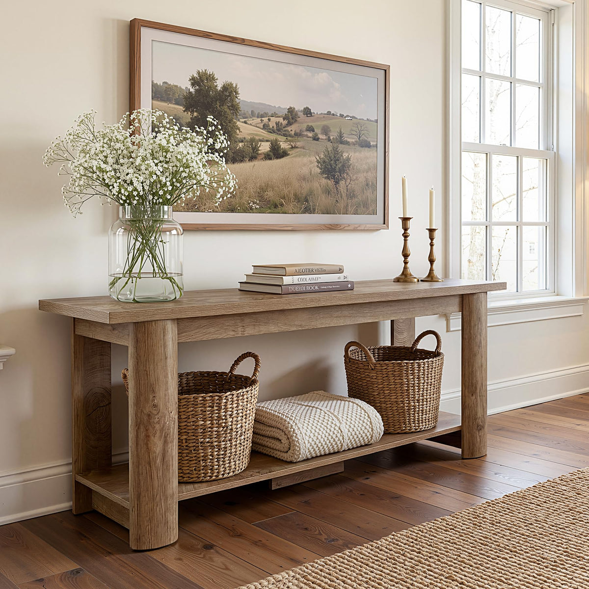 65 Inch Rustic Brown TV Stand U921613