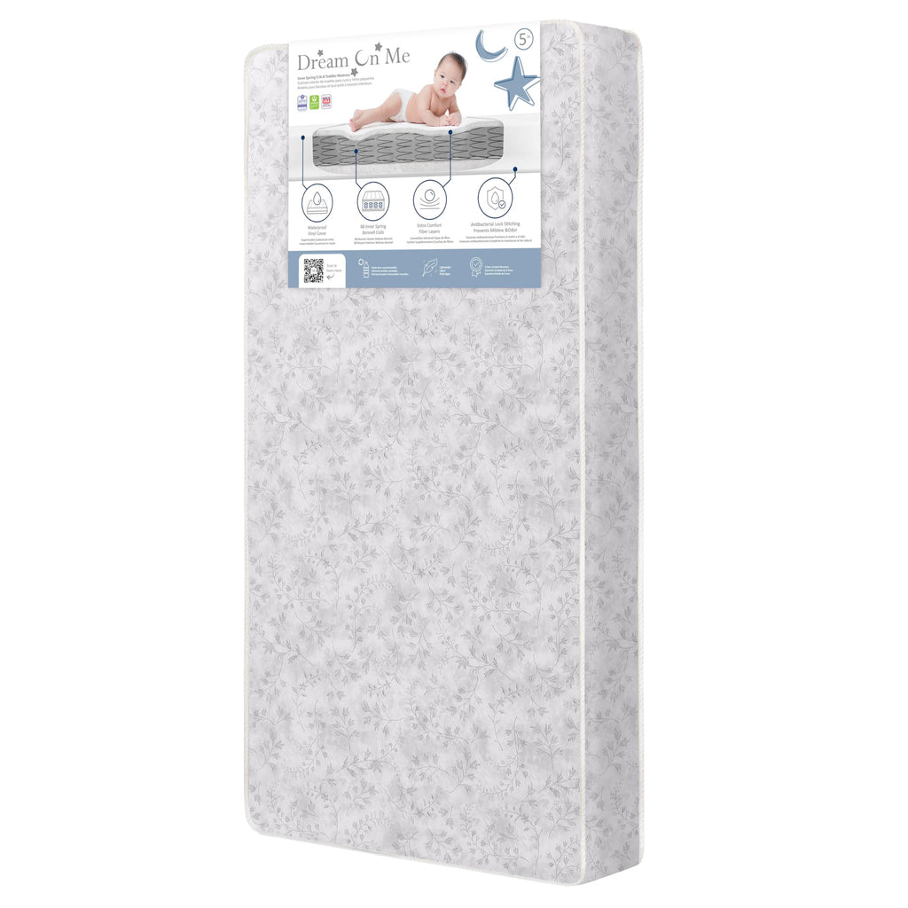 Baby Crib Mattress, Reversible, Waterproof Cover, 52" x 28" x 5" D610806