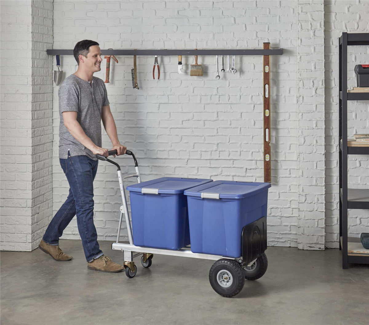 3-in-1 Folding Hand Truck Cart with Flat-Free Wheels Y824