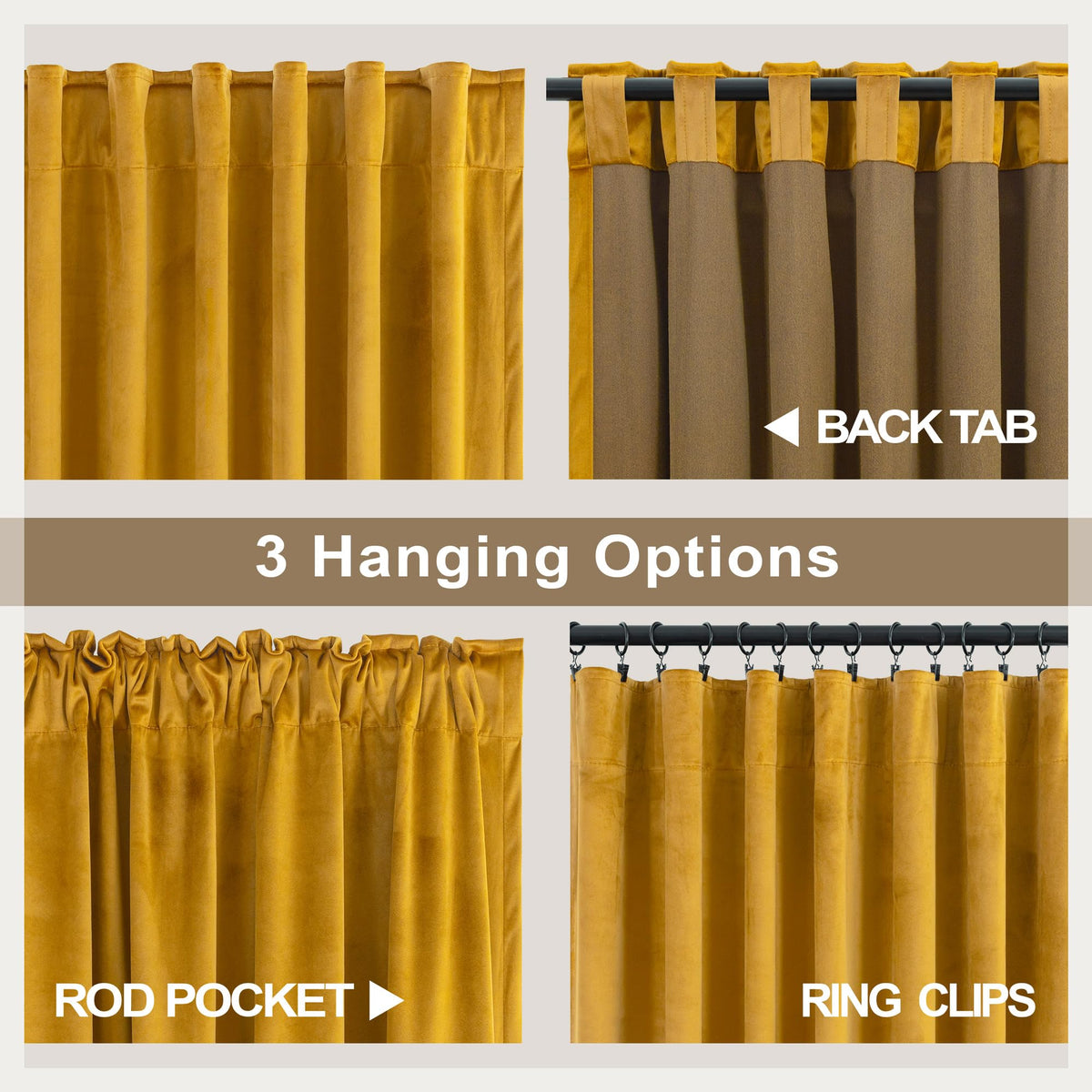 Mustard Yellow Gold Velvet Curtain 84 Inch 2 Panel T34014