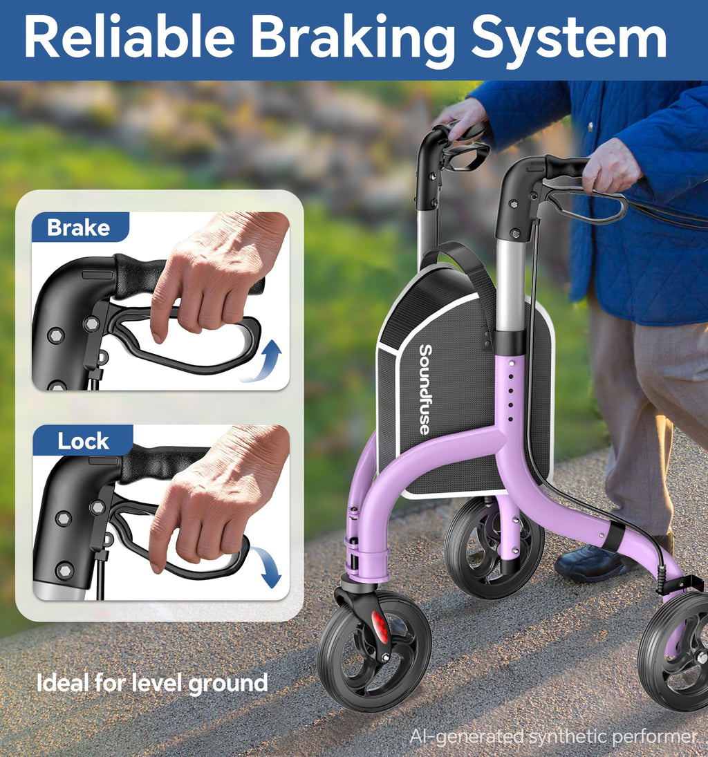 Lightweight Foldable Aluminum 3 Wheel Walkers Z2511