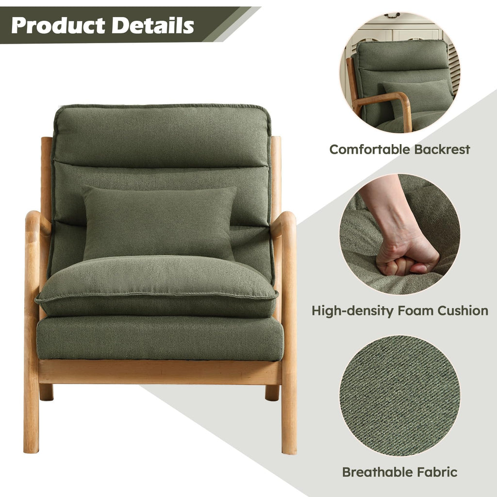 Mid Century Modern Upholstered Accent Chair Set of 2 T4038