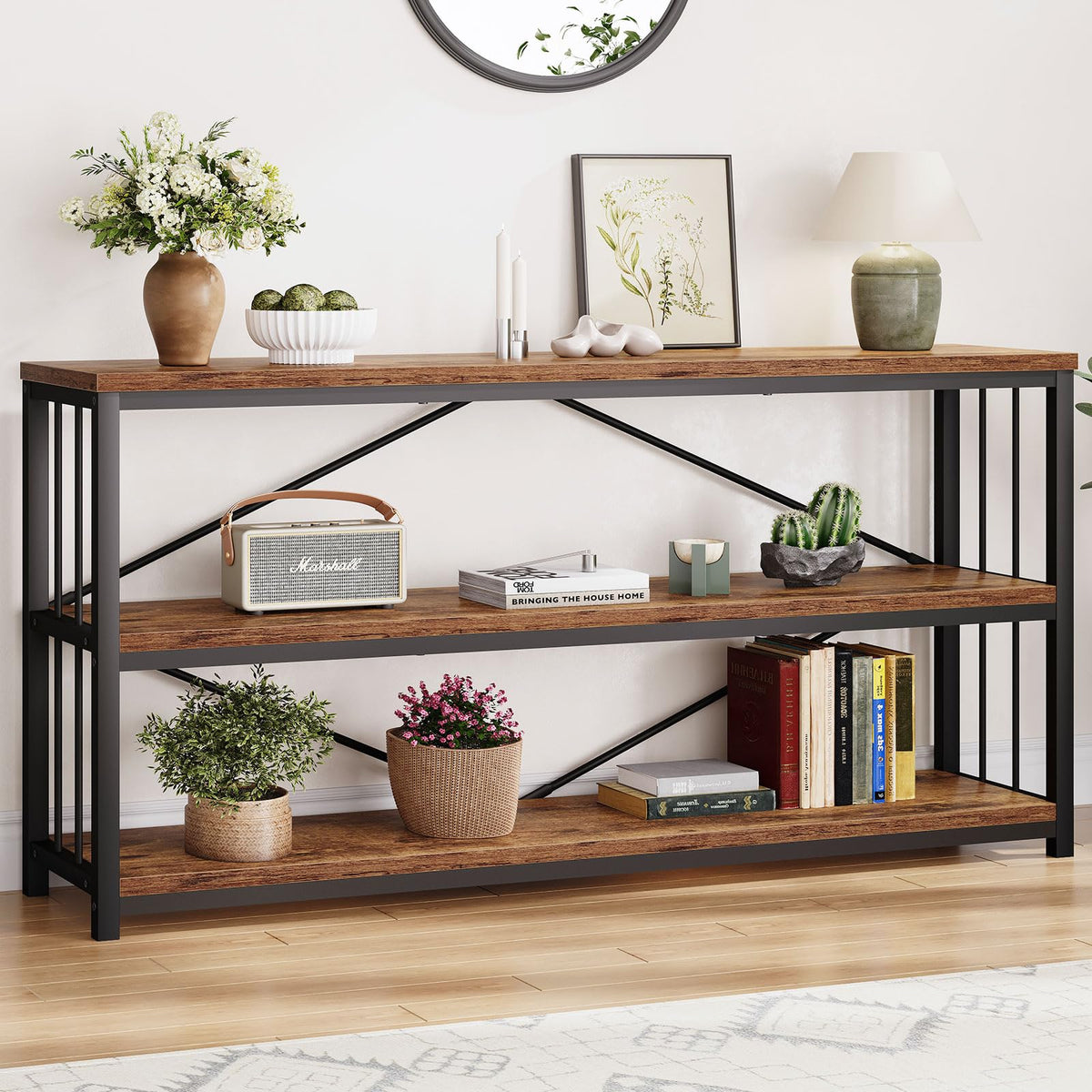 70 Inch Rustic Brown Console Table A150049