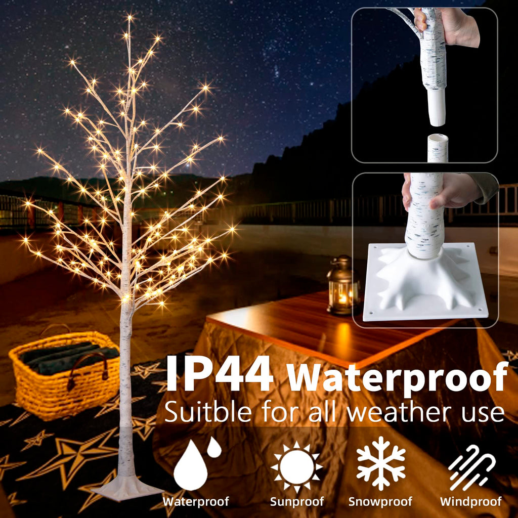 Multicolor Lighted Birch Tree 6FT R2082