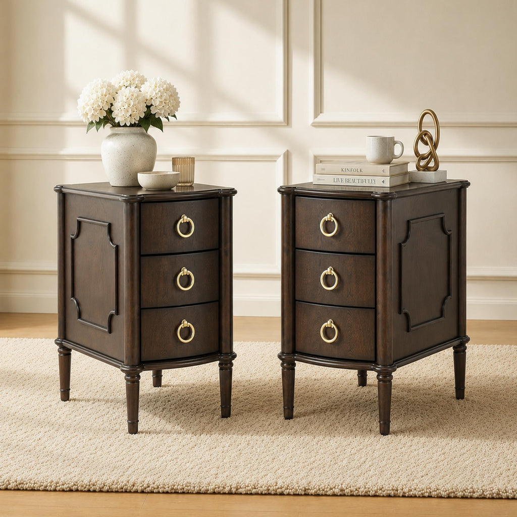 Narrow Wood Nightstands Set of 2 N68261