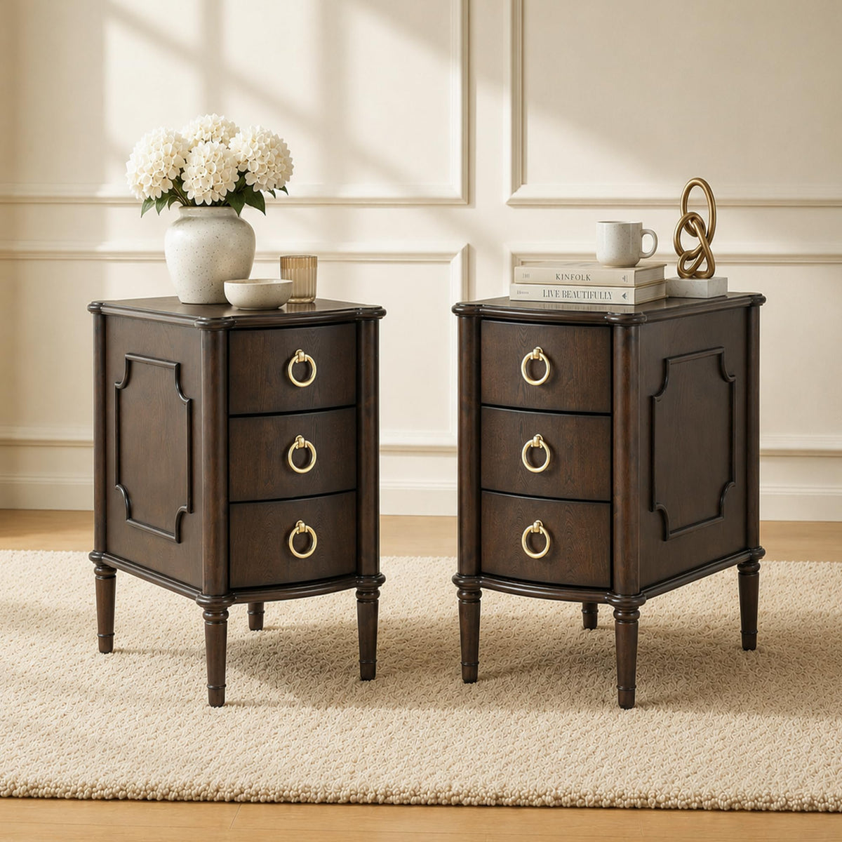 Narrow Wood Nightstands Set of 2 N68261