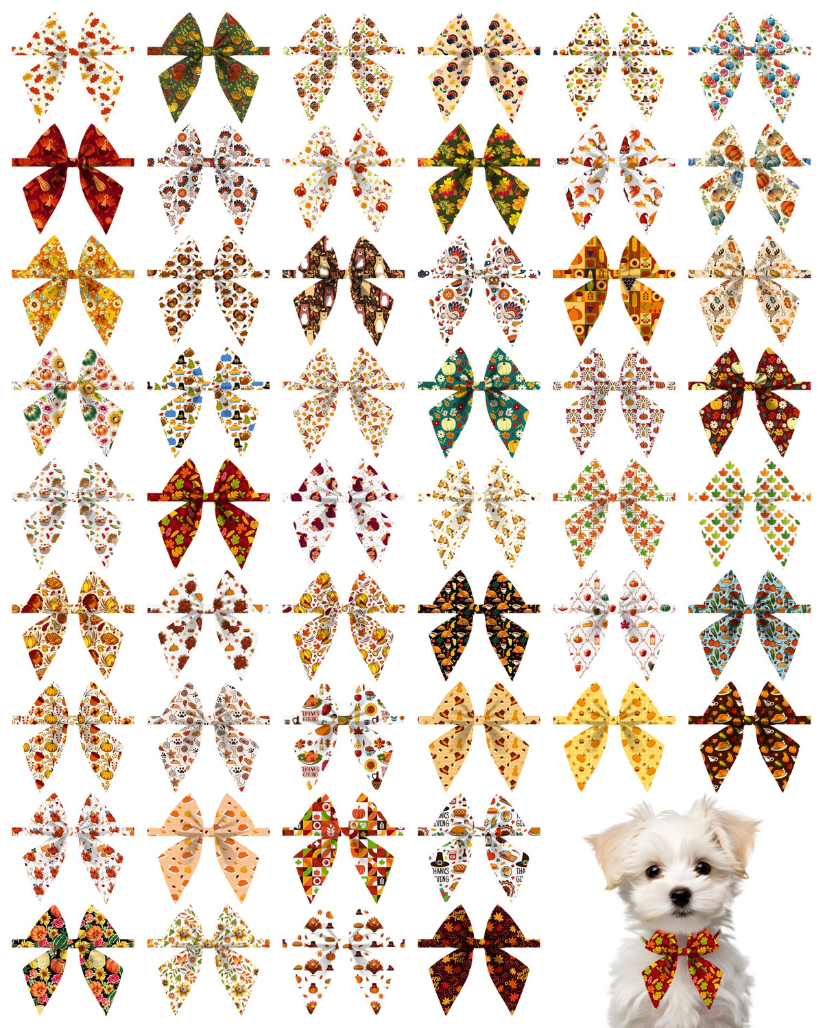 50 Pack Dog Bowties D606