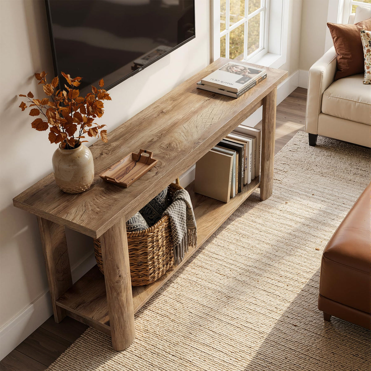 65 Inch Rustic Brown TV Stand U921613